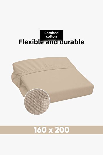 Eponj Home Double Combed Cotton Fitted Sheet - 160X200Cm Cotton Jersey