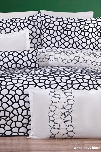 Çeyiz Diyarı Dowry Land Stone 10 Piece Dowry Set White Navy Blue