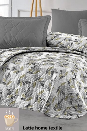 LATTE TEKSTİL Double Quilted Bedspread - Flat White, Multi-Purpose, 195X230Cm
