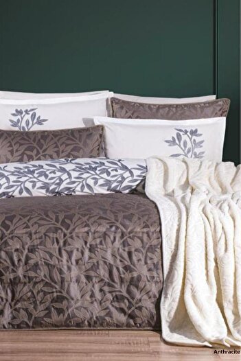 Çeyiz Diyarı Dowry Land Iris 10 Piece Dowry Set Anthracite