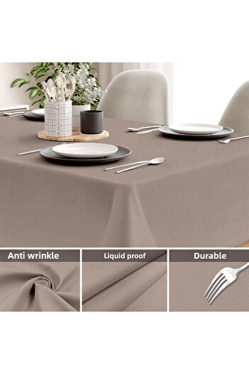 Evim Canvas Light Plum Liquid Proof Stain Resistant Tablecloth