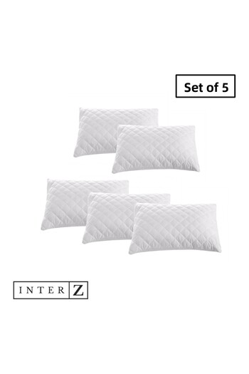 INTER Z Set of 5 Pillow Protectors, Quilted Patterned Pillow Mattresses, 50 X 70 cm