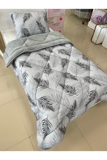 Violacasa Single Double Sided Welsoft Quilt Gray Feather