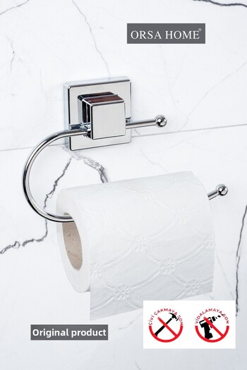 ORSA HOME 603 Τετράγωνη αυτοκόλλητη θήκη χαρτιού Chrome