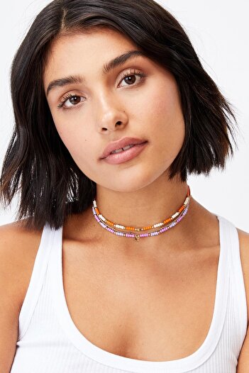 New Obsessions Bead Choker Necklace Set