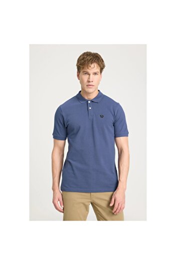 WRANGLER Navy Blue Men's Polo - Short Sleeve T-Shirt W7D5K4XX2TXZ8