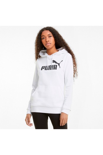 Puma Essentials Logo Women's White Hooded Sweatshirt