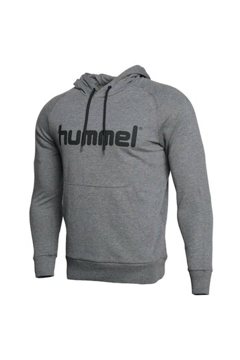 hummel Volus Men's Gray Printed Hooded Sweatshirt