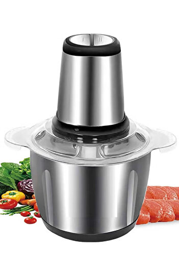 Denx Electric Meat Grinder, Food Processor Blender With 3L Stainless Steel Bowls, Vegetable Chopper