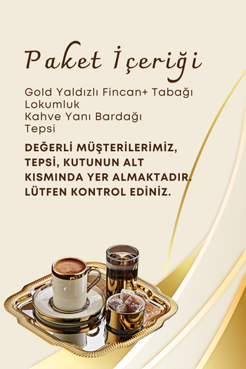GRİMOR Life Gold Porcelain Cup Set with Tray Groom Coffee-Word Engagement Turkish Coffee Coffee Cup