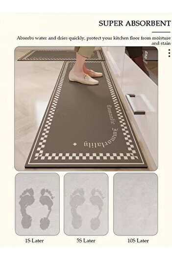 Generic 2-piece Kitchen Mat And Carpet Set, Non-slip Quick-drying Diatom Mud Floor Mat 40*60 40*120cm