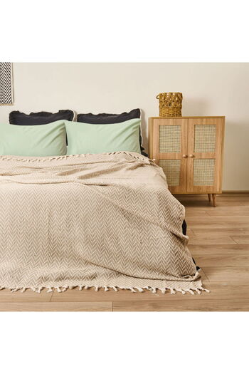 Evidea Soft Wicker Double Bedspread - Beige - 200X230 cm