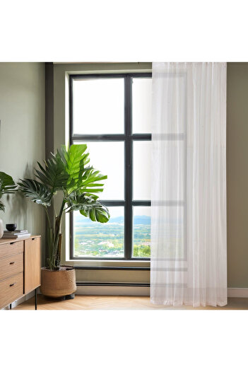 Evidea Ecru Soft Daisy Tulle Curtain - 300X270 cm