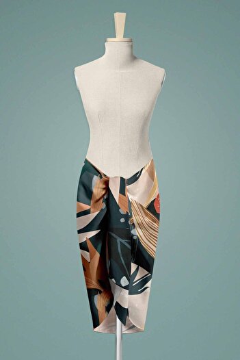 Pilloveland Long Chiffon Pareo - Mocha 100*150 Cm, Beach Dress, Short and Tall Alternative