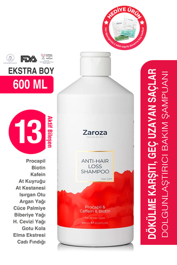 ZAROZA Anti-Hair Loss Fast Growth Strengthening Procapil Biotin Shampoo 600ml Men Women