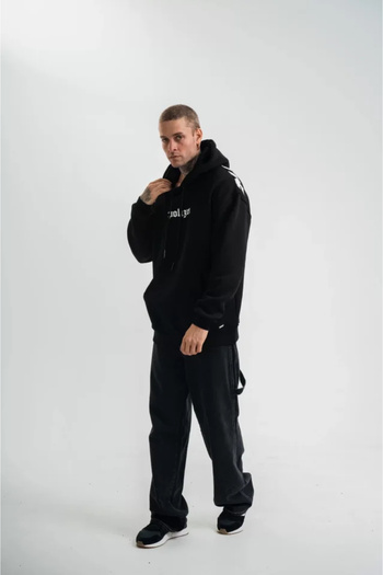 CVS    Hooded Double Oversize Digital Patch Sweatshirt - Black