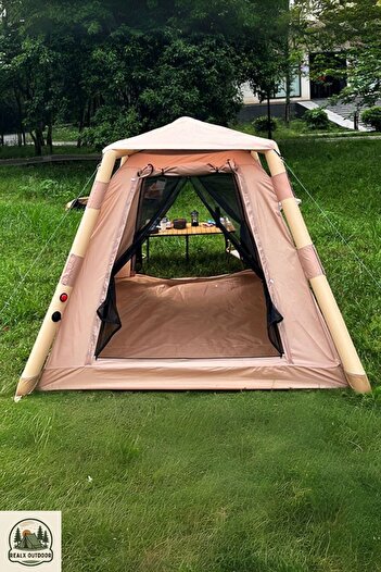 Realx 4 - 6 Kişilik Su Geçirmez Şişme Kamp Çadırı 220x220x190 Cm 300d