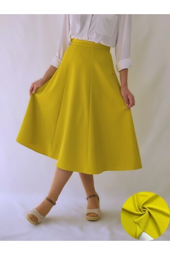 YAXİ Oil Green Six Piece Maxi A-Line Skirt