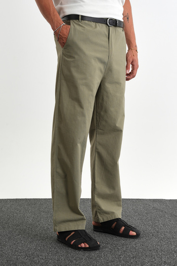 Redline Sarto Belted Elastic Comfortable Fit Men's Trousers New Season Khaki