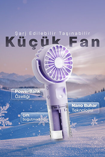 EN SİGA Şişe Sisleme Fanı, Şarj Edilebilir Taşınabilir Ayarlanabilir Küçük Fan, 4 Hızlı Su Püskürtme Fanı