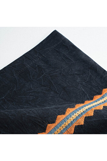 Ecocotton Hazar Double Duvet Cover Set - 100% Organic Cotton, Black Satin, 200x220 cm