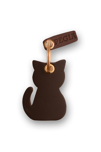 Pegia Chubby Cat Leather Keychain 25an44