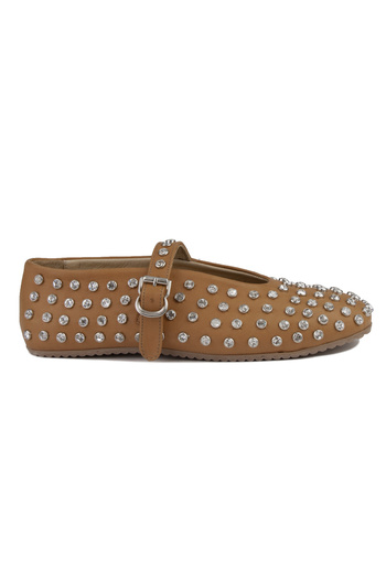 Pegia Genuine Leather Stone Ballerinas 700955