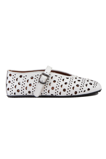 Pegia Genuine Leather Women's Patterned Ballerinas 700952