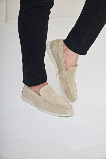 Pegia Hakiki Süet Erkek Düz Loafer 500911