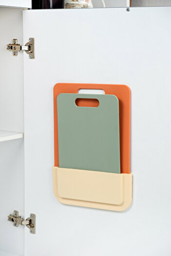 netteucuzluk Hanging 2-Piece Cutting Board Inside Cabinet Above Counter
