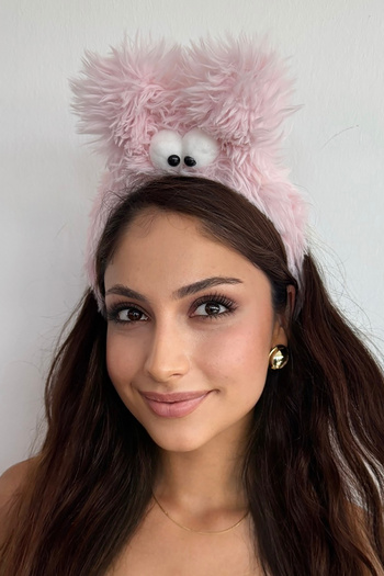 TAKIŞTIR Pink Color Plush Crown with Beast Figure