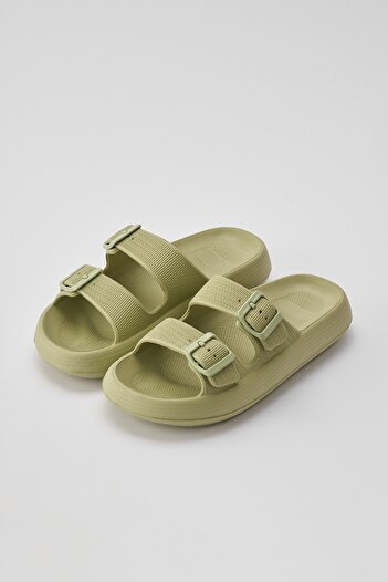 OZYO Lily Green Double Band Eva Platform - Casual καλοκαιρινές παντόφλες παραλίας