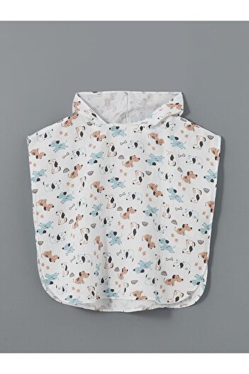 LC Waikiki Lcwk Hooded Printed Baby Boy Muslin Poncho