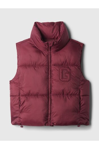 GAP KadınGap Logo Geri Dönüştürülmüş Crop Puffer Şişme Yelek