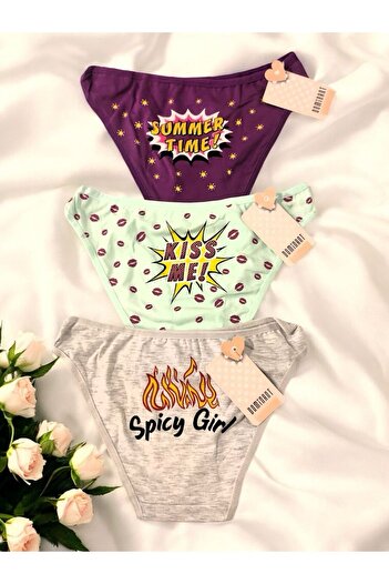 Dominant 3 Pieces Multicolored Mixed Printed Cotton Women's Panties