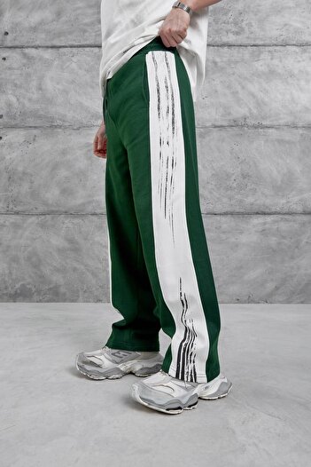 NOMARC Green Brush Stripe Baggy Tracksuit