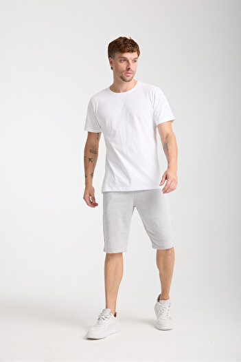 VERSCOVE Men's Midi Length Side Pockets Adjustable Waist Lace Basic Sports Combed Cotton Shorts