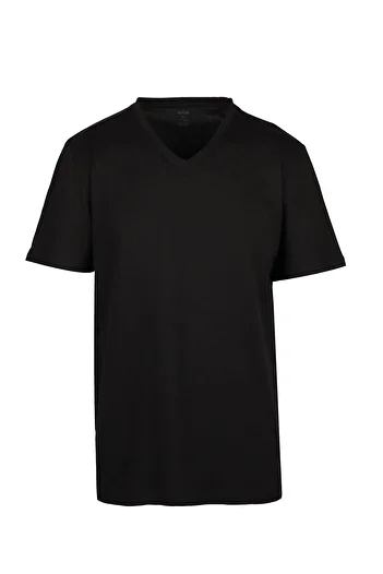 Eros Large Size 2 Pack, 100% Cotton, Short Sleeve, V-Neck, Men's Combed Cotton T-shirt Undershirt