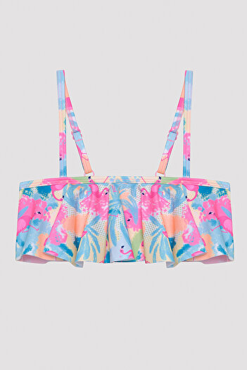 Penti Flamingo Beach Girl's Bandeau - Πολύχρωμο Σετ μπικίνι