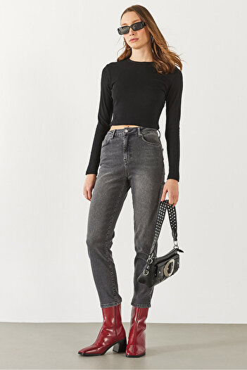 VENA Jessica Vintage Black Mom Jean Pants - Vintage Black