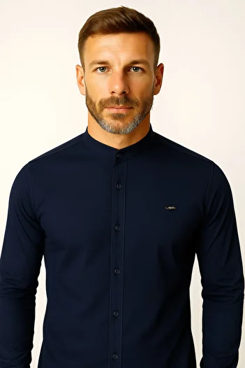 Artı1 Slim Fit Long Sleeve Cotton Easy Iron Men's Jeans Shirt