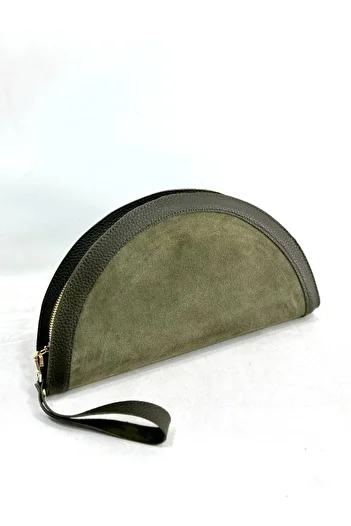 My Easy Shop Women's Bag Genuine Leather Suede Portfolio Clutch