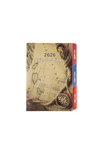 2K 2026 New Year Organizer Agenda Spare 4 Hole A5 Dated Lined Block Ivory Paper 15X21 cm