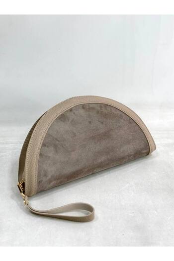 My Easy Shop Women's Bag Genuine Leather Suede Portfolio Clutch