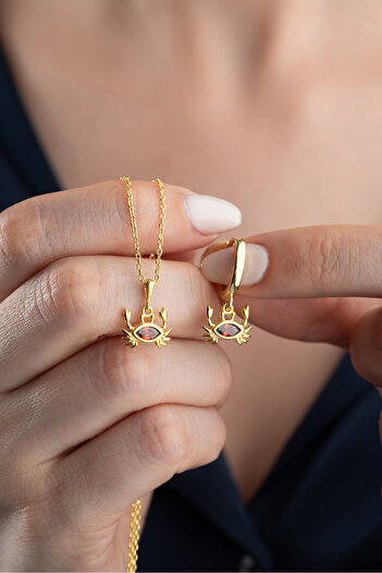 Silvano Jewelry 925 Ayar Gümüş Yengeç Takı Seti