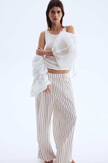 H&M Wide linen-blend trousers