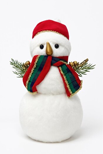 BeySüS Christmas Pine Tree - Cute Snowman Fur Ornament Table Decor