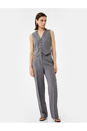 Koton V-Neck Buttoned Blazer Vest