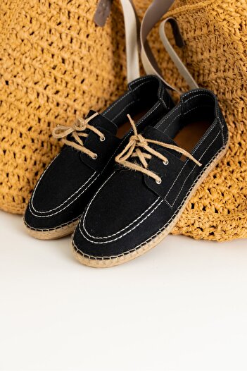 no7man Riven Black Espadrille