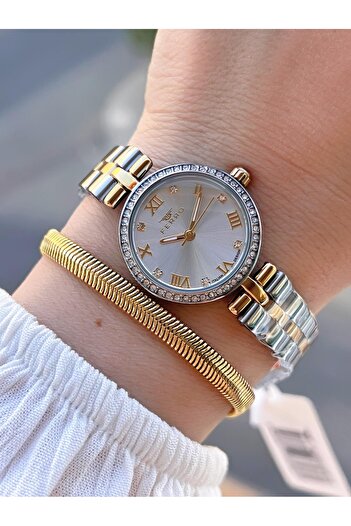 FERRO Small Case Vintage Model Steel Cord Ion Plated Case Women's Wristwatch+Bracelet B.Frv256.A05